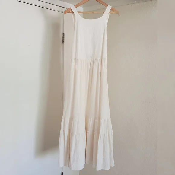 Zara * Cream Maxi Midi Dress Rustic Boho - Picture 12 of 12
